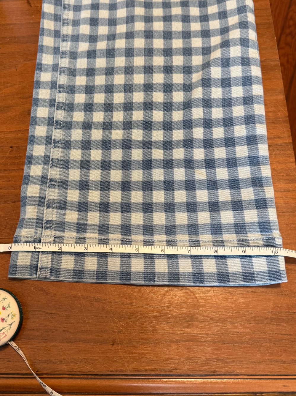 Versona Blue Gingham Wide-Leg Pants Sz 8 - Picture 12 of 12